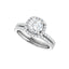 DAYSTAR 18K White Gold Halo Cushion Lab Grown Diamond Engagement Ring