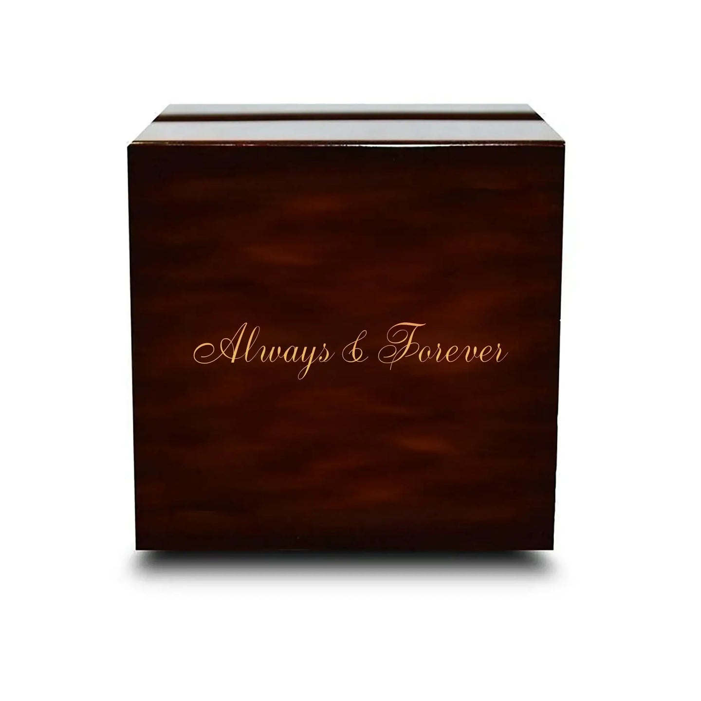 Custom Engraved Chocolate Dark Wooden Wedding Ring Box - Larson Jewelers