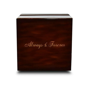 Custom Engraved Chocolate Dark Wooden Wedding Ring Box - Larson Jewelers