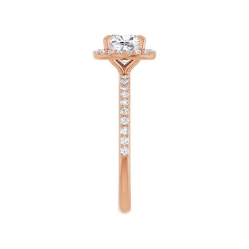 DAYSTAR 14K Rose Gold Halo Cushion Lab Grown Diamond Engagement Ring - Larson Jewelers
