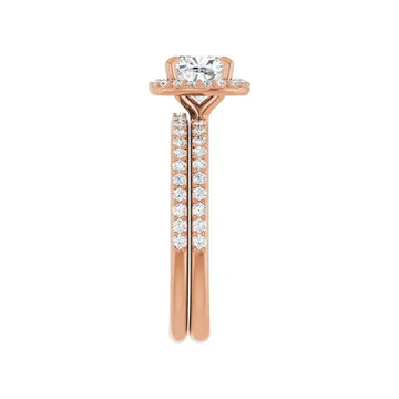 DAYSTAR 14K Rose Gold Halo Cushion Lab Grown Diamond Engagement Ring - Larson Jewelers