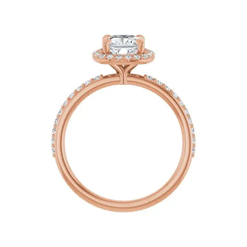 DAYSTAR 14K Rose Gold Halo Cushion Lab Grown Diamond Engagement Ring - Larson Jewelers
