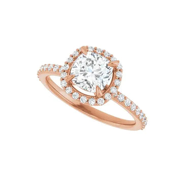 DAYSTAR 14K Rose Gold Halo Cushion Lab Grown Diamond Engagement Ring - Larson Jewelers