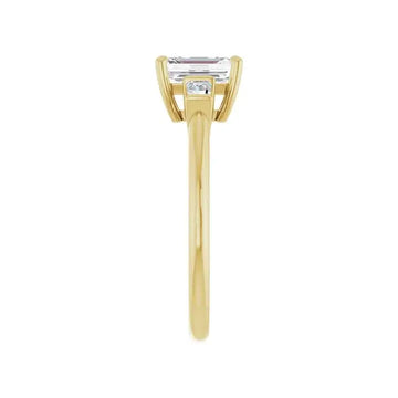 VIVIAN 18K Yellow Gold Emerald Cut Lab Grown Diamond Engagement Ring - Larson Jewelers