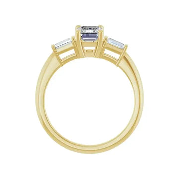 VIVIAN 18K Yellow Gold Emerald Cut Lab Grown Diamond Engagement Ring - Larson Jewelers