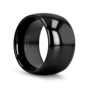 LANDON Domed Polish Finished Black Ceramic Ring - 2mm - 12mm - Larson Jewelers