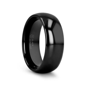 LANDON Domed Polish Finished Black Ceramic Ring - 2mm - 12mm - Larson Jewelers