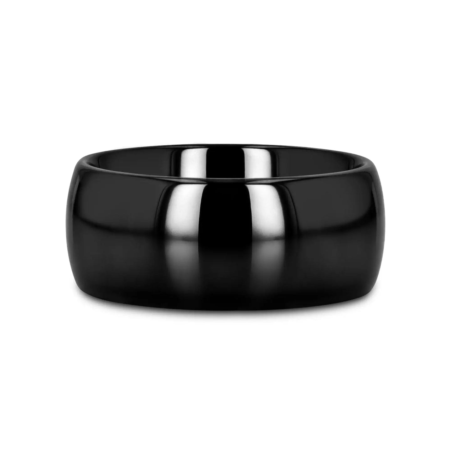 LANDON Domed Polish Finished Black Ceramic Ring - 2mm - 12mm - Larson Jewelers