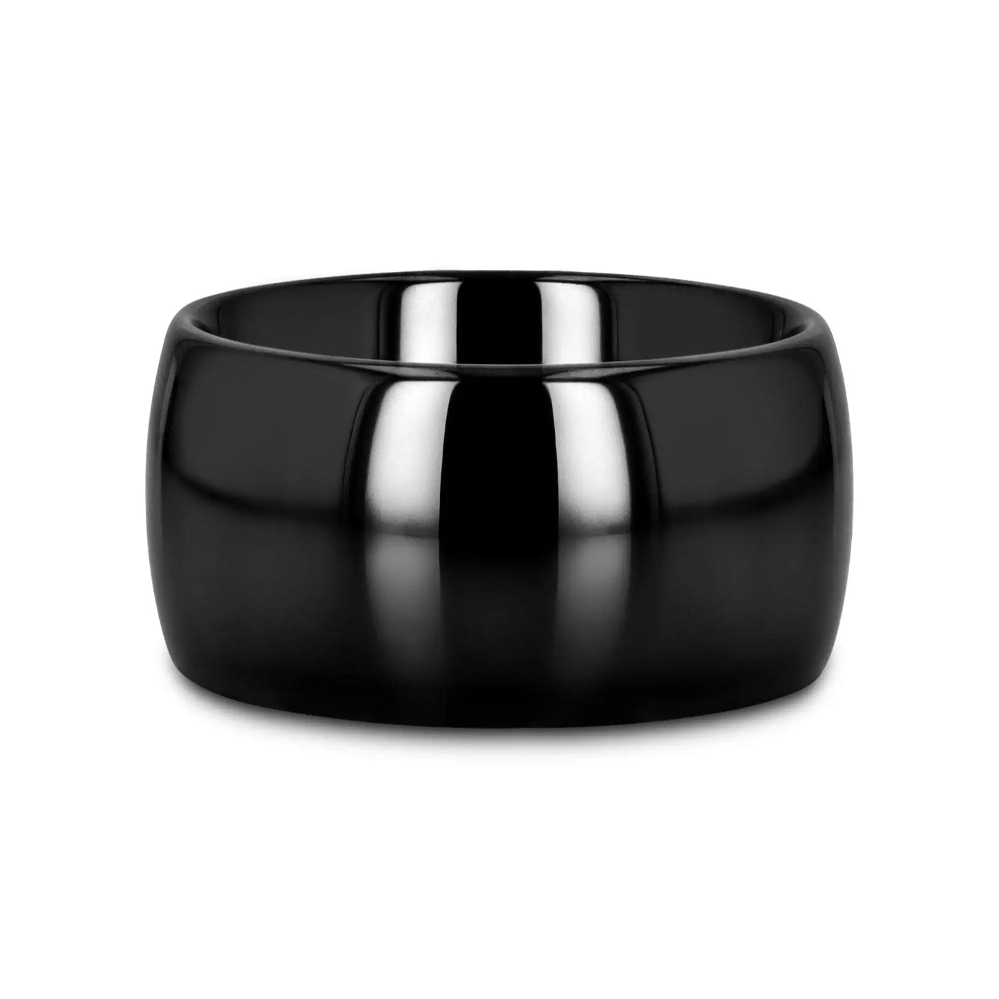 LANDON Domed Polish Finished Black Ceramic Ring - 2mm - 12mm - Larson Jewelers