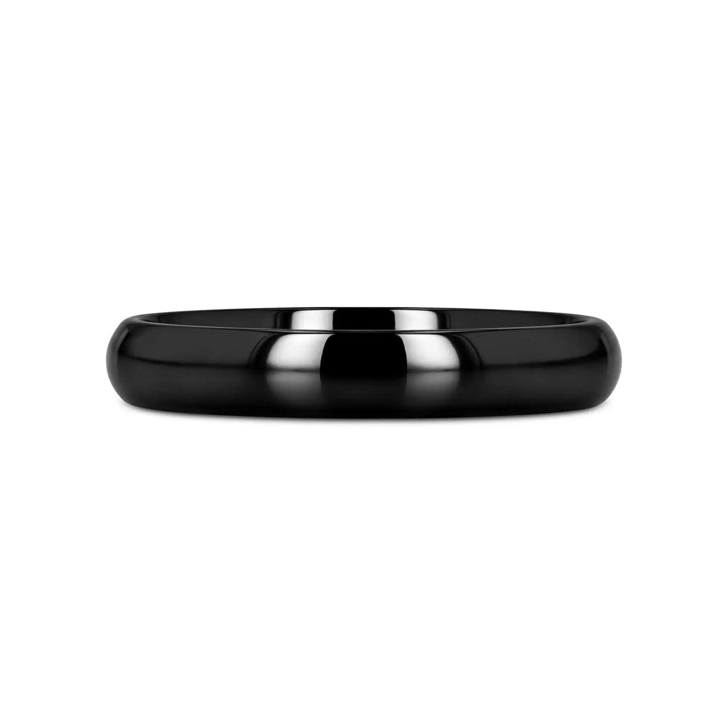 LANDON Domed Polish Finished Black Ceramic Ring - 2mm - 12mm - Larson Jewelers