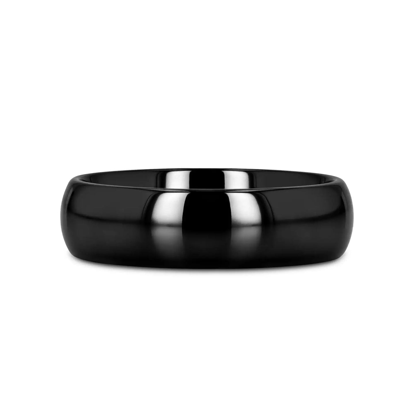LANDON Domed Polish Finished Black Ceramic Ring - 2mm - 12mm - Larson Jewelers