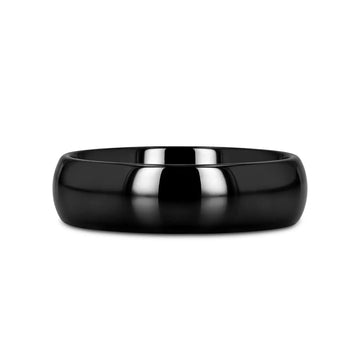 LANDON Domed Polish Finished Black Ceramic Ring - 2mm - 12mm - Larson Jewelers