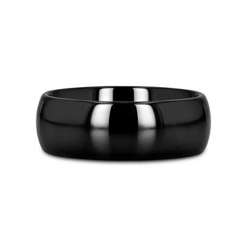 LANDON Domed Polish Finished Black Ceramic Ring - 2mm - 12mm - Larson Jewelers