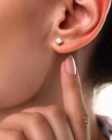 14K White Gold 1/4 Carat Lab Grown Diamond Earrings - Larson Jewelers