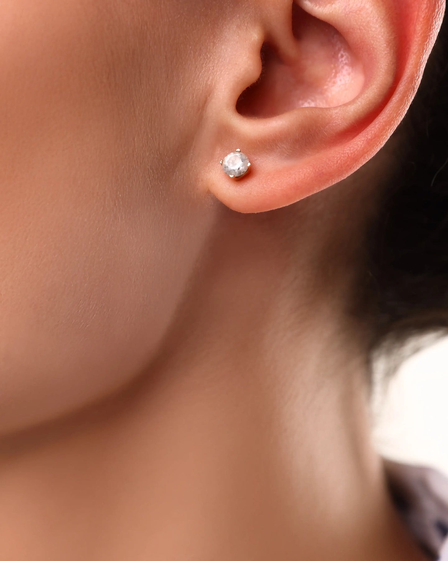 14K White Gold 1/4 Carat Lab Grown Diamond Earrings - Larson Jewelers