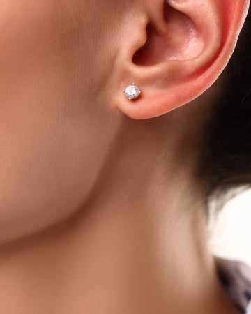 14K White Gold 1/4 Carat Lab Grown Diamond Earrings - Larson Jewelers