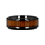 LEIFI Black Titanium Ring with Koa Wood Inlay and Bevels - 8mm