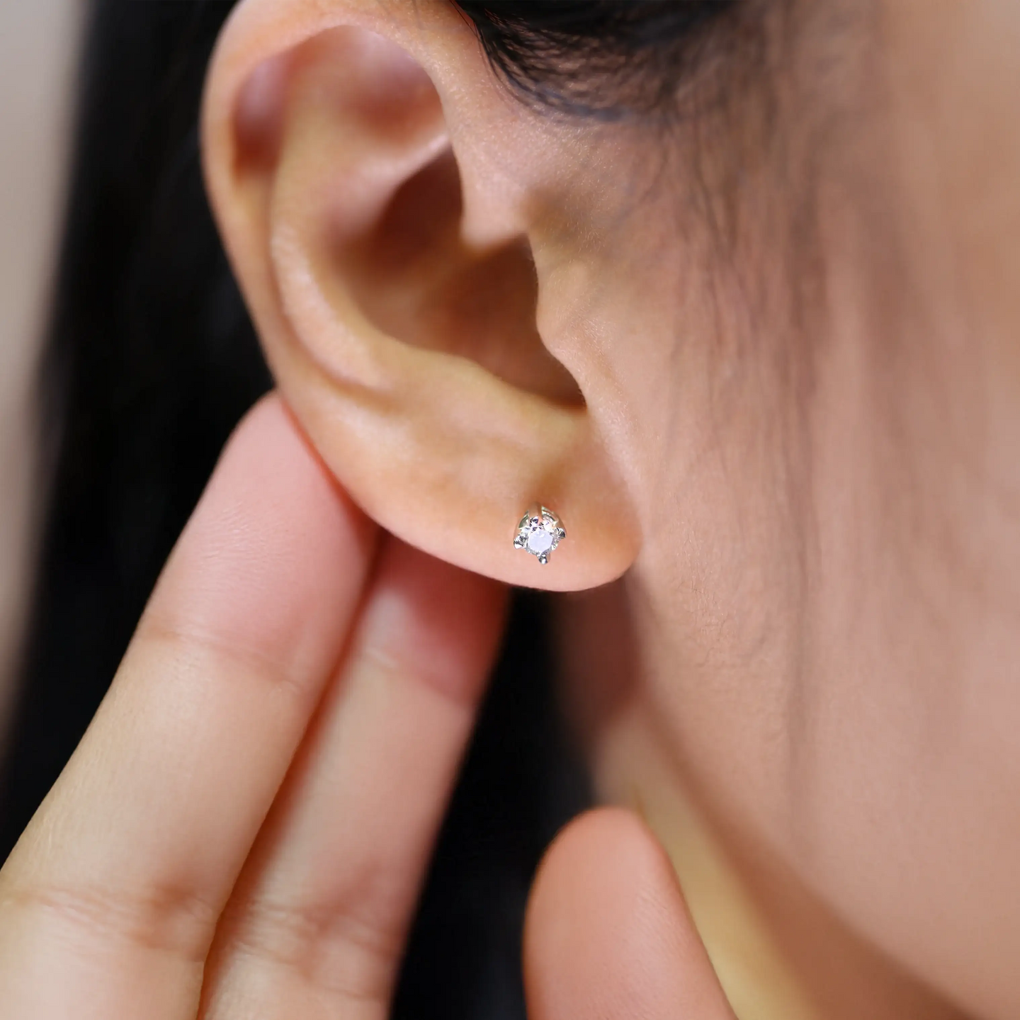 14K White Gold 1/4 Carat Lab Grown Diamond Earrings - Larson Jewelers