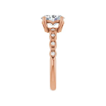 GIANNA 18K Rose Gold Oval Lab Grown Diamond Engagement Ring - Larson Jewelers