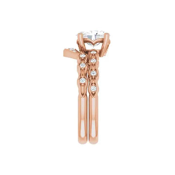 GIANNA 18K Rose Gold Oval Lab Grown Diamond Engagement Ring - Larson Jewelers