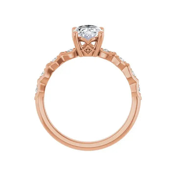 GIANNA 18K Rose Gold Oval Lab Grown Diamond Engagement Ring - Larson Jewelers