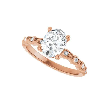 GIANNA 18K Rose Gold Oval Lab Grown Diamond Engagement Ring - Larson Jewelers