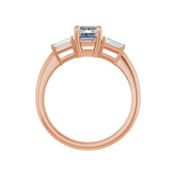 VIVIAN 18K Rose Gold Emerald Cut Lab Grown Diamond Engagement Ring - Larson Jewelers