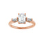 VIVIAN 18K Rose Gold Emerald Cut Lab Grown Diamond Engagement Ring