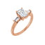 VIVIAN 18K Rose Gold Emerald Cut Lab Grown Diamond Engagement Ring