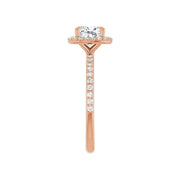 DAYSTAR 18K Rose Gold Halo Cushion Lab Grown Diamond Engagement Ring