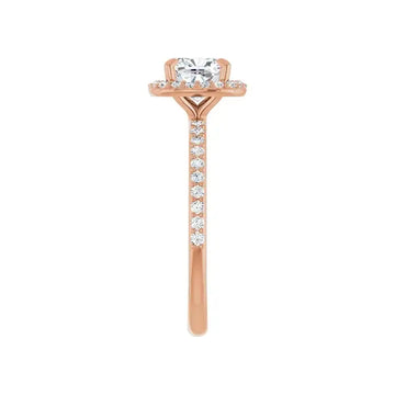 DAYSTAR 18K Rose Gold Halo Cushion Lab Grown Diamond Engagement Ring - Larson Jewelers