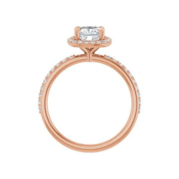 DAYSTAR 18K Rose Gold Halo Cushion Lab Grown Diamond Engagement Ring - Larson Jewelers