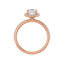 DAYSTAR 18K Rose Gold Halo Cushion Lab Grown Diamond Engagement Ring