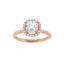 DAYSTAR 18K Rose Gold Halo Cushion Lab Grown Diamond Engagement Ring