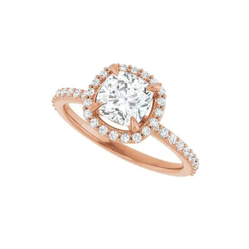DAYSTAR 18K Rose Gold Halo Cushion Lab Grown Diamond Engagement Ring - Larson Jewelers