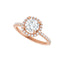 DAYSTAR 18K Rose Gold Halo Cushion Lab Grown Diamond Engagement Ring