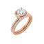DAYSTAR 18K Rose Gold Halo Cushion Lab Grown Diamond Engagement Ring