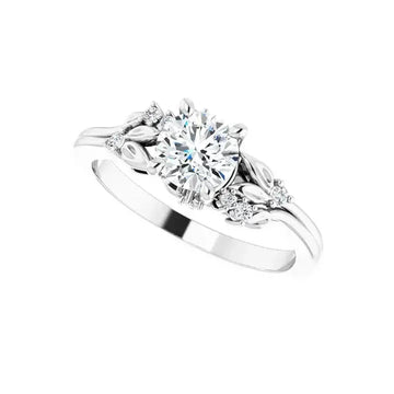 ELOISE 14K White Gold Round Lab Grown Diamond Engagement Ring - Larson Jewelers