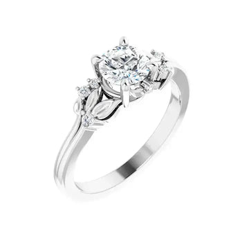 ELOISE 14K White Gold Round Lab Grown Diamond Engagement Ring - Larson Jewelers
