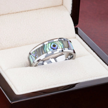 MAUI Tungsten Wedding Band with Mother of Pearl Inlay - 4mm - 10mm - Larson Jewelers