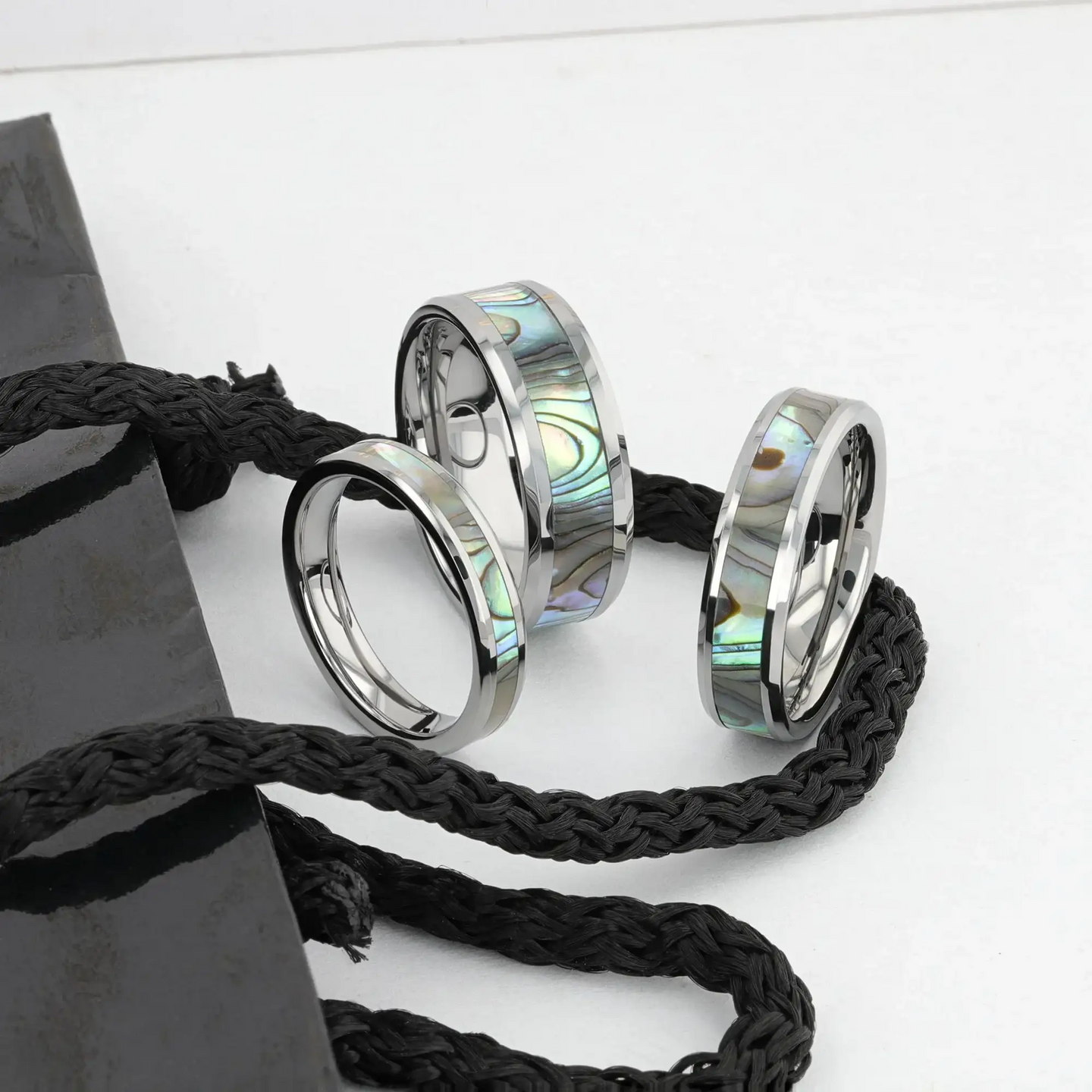 MAUI Tungsten Wedding Band with Mother of Pearl Inlay - 4mm - 10mm - Larson Jewelers
