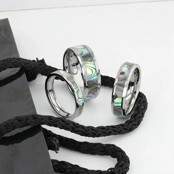 MAUI Tungsten Wedding Band with Mother of Pearl Inlay - 4mm - 10mm - Larson Jewelers