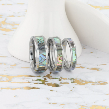 MAUI Tungsten Wedding Band with Mother of Pearl Inlay - 4mm - 10mm - Larson Jewelers