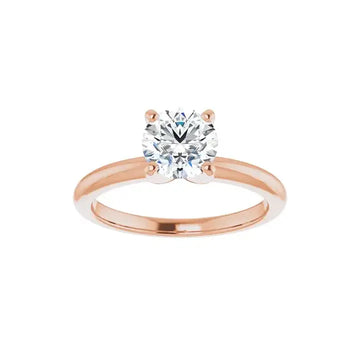 HANNAH 18K Rose Gold Round Lab Grown Diamond Solitaire Engagement Ring - Larson Jewelers