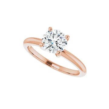 HANNAH 18K Rose Gold Round Lab Grown Diamond Solitaire Engagement Ring - Larson Jewelers