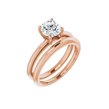 HANNAH 18K Rose Gold Round Lab Grown Diamond Solitaire Engagement Ring - Larson Jewelers