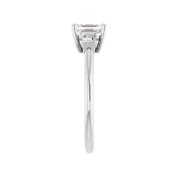 VIVIAN Platinum Emerald Cut Lab Grown Diamond Engagement Ring - Larson Jewelers