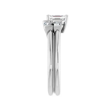 VIVIAN Platinum Emerald Cut Lab Grown Diamond Engagement Ring - Larson Jewelers