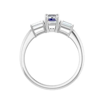 VIVIAN Platinum Emerald Cut Lab Grown Diamond Engagement Ring - Larson Jewelers