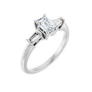VIVIAN Platinum Emerald Cut Lab Grown Diamond Engagement Ring